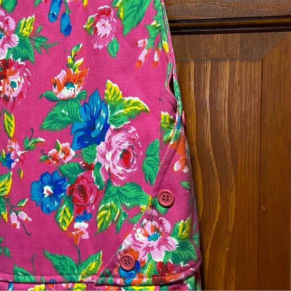 Vintage Carrol Reed Floral Pink Maxi Dress 100% Cotton Made in USA - Picture 5 of 11